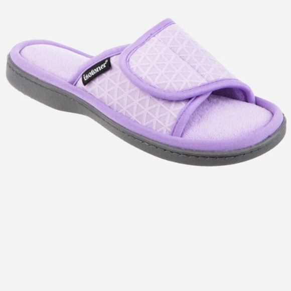 Isotoner adjustable slides Mesh MIA black/purple. - Picture 3 of 3